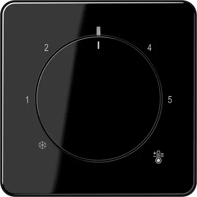 JUNG knop voor ruimtethermostaat CD500 zwart glans (CD 1749 BF SW)