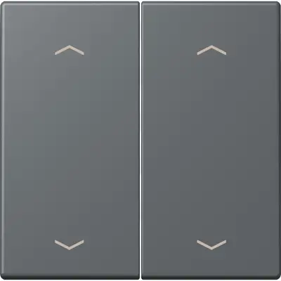 JUNG bedieningselement 2-voudig met pijlsymbolen voor KNX taster F10 Les Couleurs gris fonce 31 202 (LC 102 P 202)