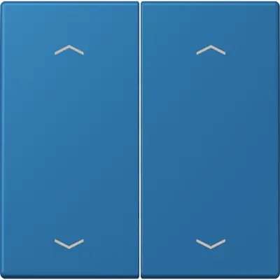 JUNG bedieningselement 2-voudig met pijlsymbolen voor KNX taster F10 Les Couleurs bleu ceruleen 31 211 (LC 102 P 211)