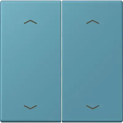 JUNG bedieningselement 2-voudig met pijlsymbolen voor KNX taster F10 Les Couleurs ceruleen vif 212 (LC 102 P 212)