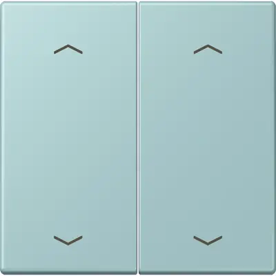 JUNG bedieningselement 2-voudig met pijlsymbolen voor KNX taster F10 Les Couleurs ceruleen clair 214 (LC 102 P 214)