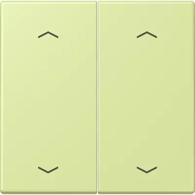 JUNG bedieningselement 2-voudig met pijlsymbolen voor KNX taster F10 Les Couleurs vert jaune clair 222 (LC 102 P 222)