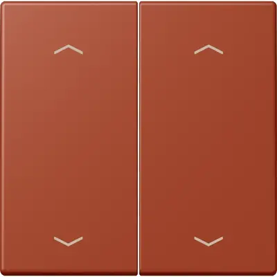 JUNG bedieningselement 2-voudig met pijlsymbolen voor KNX taster F10 Les Couleurs l'ocre rouge 232 (LC 102 P 232)
