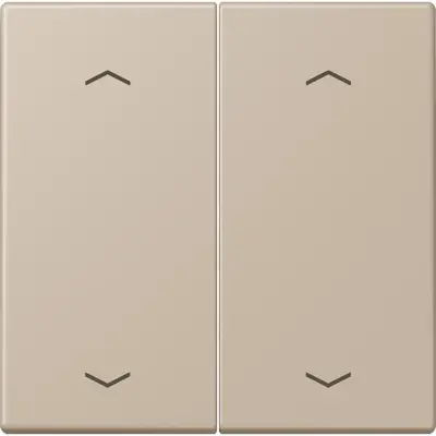 JUNG bedieningselement 2-voudig met pijlsymbolen voor KNX taster F10 Les Couleurs ombre naturelle claire 243 (LC 102 P 243)