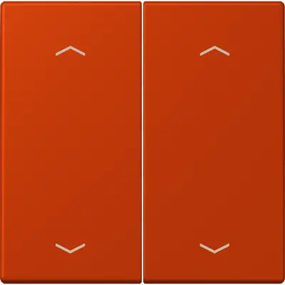 JUNG bedieningselement 2-voudig met pijlsymbolen voor KNX taster F10 Les Couleurs rouge vermillon 59 244 (LC 102 P 244)