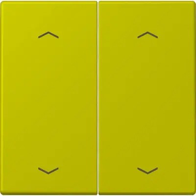 JUNG bedieningselement 2-voudig met pijlsymbolen voor KNX taster F10 Les Couleurs vert olive vif 249 (LC 102 P 249)