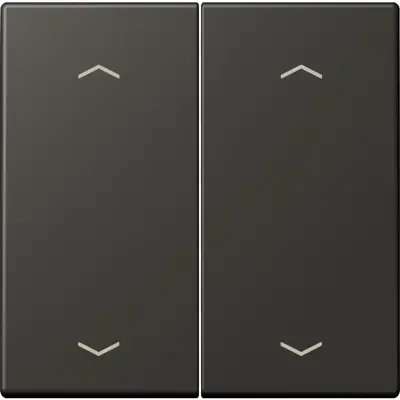 JUNG bedieningselement 2-voudig met pijlsymbolen voor KNX taster F10 Les Couleurs ombre naturelle 59 259 (LC 102 P 259)