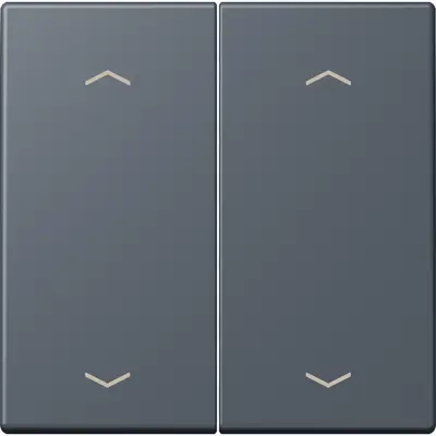 JUNG bedieningselement 2-voudig met pijlsymbolen voor KNX taster F10 Les Couleurs gris fonce 59 262 (LC 102 P 262)