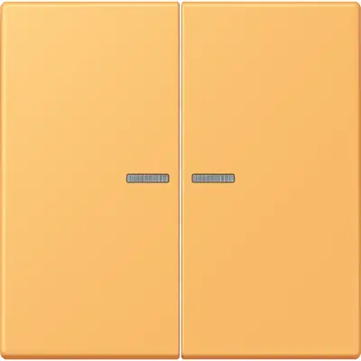 JUNG schakelwip 2-voudig met controlevenster Les Couleurs ocre jaune clair 254 (LC 995 KO5 254)
