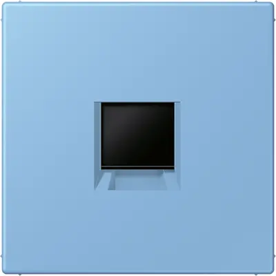 JUNG centraalplaat klikbevestiging 1-voudig met draagring keystone houder Les Couleurs bleu ceruleen 59 256 (LC 1969-1 WE 256)