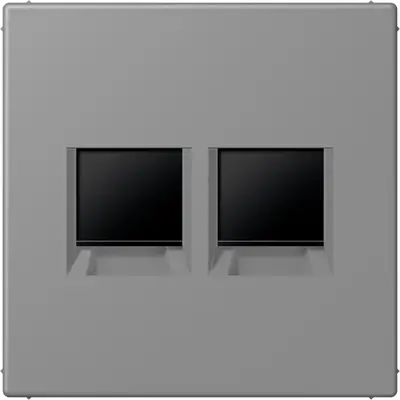 JUNG centraalplaat klikbevestiging 2-voudig met draagring keystone houder Les Couleurs gris 31 203 (LC 1969-2 WE 203)