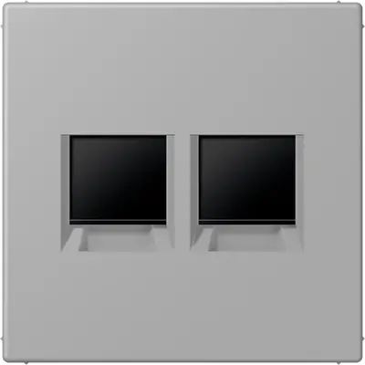 JUNG centraalplaat klikbevestiging 2-voudig met draagring keystone houder Les Couleurs gris moyen 204 (LC 1969-2 WE 204)