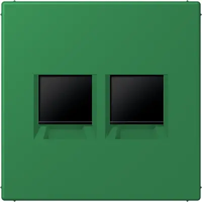 JUNG centraalplaat klikbevestiging 2-voudig met draagring keystone houder Les Couleurs vert fonce 219 (LC 1969-2 WE 219)