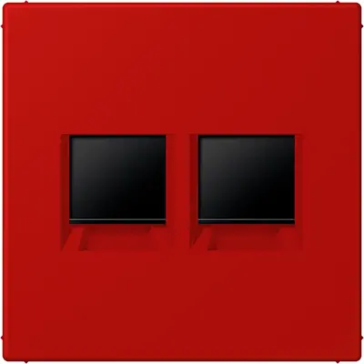 JUNG centraalplaat klikbevestiging 2-voudig met draagring keystone houder Les Couleurs rouge vermillon 31 227 (LC 1969-2 WE 227)