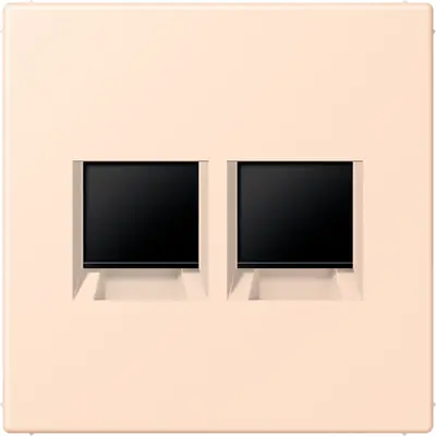 JUNG centraalplaat klikbevestiging 2-voudig met draagring keystone houder Les Couleurs rose pale 228 (LC 1969-2 WE 228)