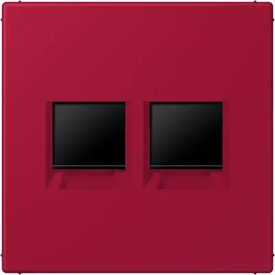 JUNG centraalplaat klikbevestiging 2-voudig met draagring keystone houder Les Couleurs rouge carmin 229 (LC 1969-2 WE 229)
