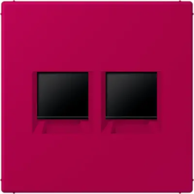 JUNG centraalplaat klikbevestiging 2-voudig met draagring keystone houder Les Couleurs rouge rubia 230 (LC 1969-2 WE 230)
