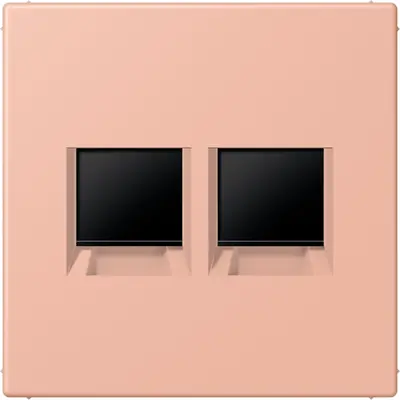 JUNG centraalplaat klikbevestiging 2-voudig met draagring keystone houder Les Couleurs rose clair 231 (LC 1969-2 WE 231)