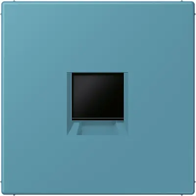 JUNG centraalplaat klikbevestiging 1-voudig met draagring keystone houder Les Couleurs ceruleen vif 212 (LC 1969-1 WE 212)