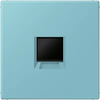 JUNG centraalplaat klikbevestiging 1-voudig met draagring keystone houder Les Couleurs ceruleen moyen 213 (LC 1969-1 WE 213)