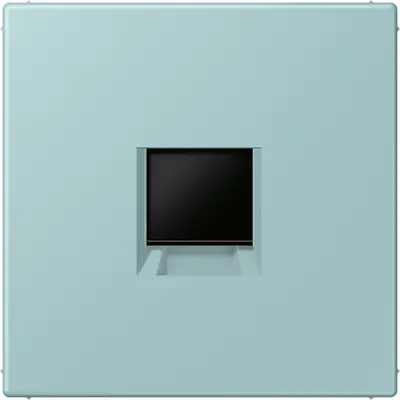 JUNG centraalplaat klikbevestiging 1-voudig met draagring keystone houder Les Couleurs ceruleen clair 214 (LC 1969-1 WE 214)