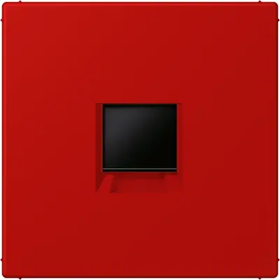 JUNG centraalplaat klikbevestiging 1-voudig met draagring keystone houder Les Couleurs rouge vermillon 31 227 (LC 1969-1 WE 227)