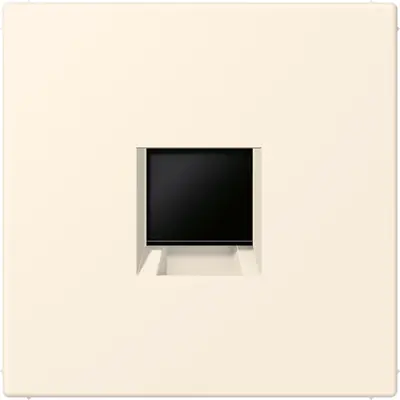JUNG centraalplaat klikbevestiging 1-voudig met draagring keystone houder Les Couleurs blanc ivoire 245 (LC 1969-1 WE 245)