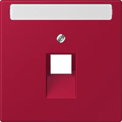JUNG centraalplaat 1-voudig met tekstvenster tbv RJ45 wandcontactdoos Les Couleurs rouge carmin 229 (LC 969-1 NAUA 229)