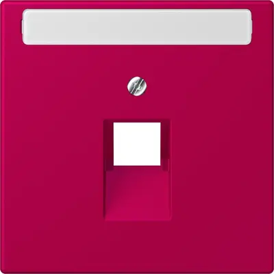 JUNG centraalplaat 1-voudig met tekstvenster tbv RJ45 wandcontactdoos Les Couleurs rouge rubia 230 (LC 969-1 NAUA 230)
