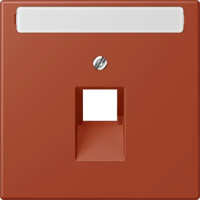 JUNG centraalplaat 1-voudig met tekstvenster tbv RJ45 wandcontactdoos Les Couleurs l'ocre rouge 232 (LC 969-1 NAUA 232)