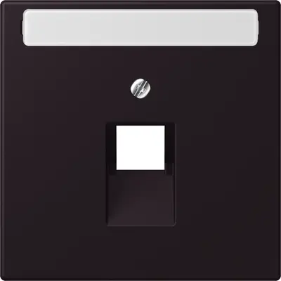 JUNG centraalplaat 1-voudig met tekstvenster tbv RJ45 wandcontactdoos Les Couleurs noir d'ivoire 248 (LC 969-1 NAUA 248)