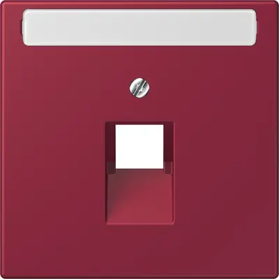 JUNG centraalplaat 1-voudig met tekstvenster tbv RJ45 wandcontactdoos Les Couleurs le rubis 255 (LC 969-1 NAUA 255)