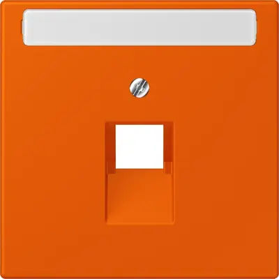 JUNG centraalplaat 1-voudig met tekstvenster tbv RJ45 wandcontactdoos Les Couleurs orange vif 260 (LC 969-1 NAUA 260)