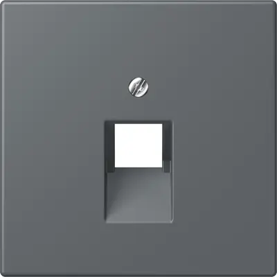 JUNG centraalplaat 1-voudig tbv RJ45 wandcontactdoos Les Couleurs gris fonce 31 202 (LC 969-1 UA 202)