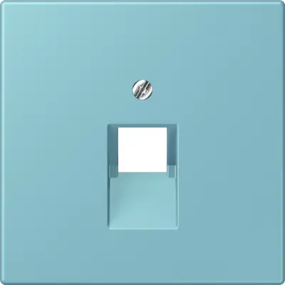 JUNG centraalplaat 1-voudig tbv RJ45 wandcontactdoos Les Couleurs ceruleen moyen 213 (LC 969-1 UA 213)