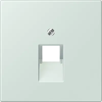 JUNG centraalplaat 1-voudig tbv RJ45 wandcontactdoos Les Couleurs ceruleen pale 215 (LC 969-1 UA 215)