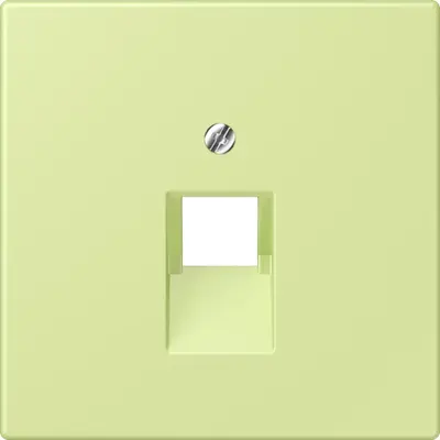 JUNG centraalplaat 1-voudig tbv RJ45 wandcontactdoos Les Couleurs vert jaune clair 222 (LC 969-1 UA 222)