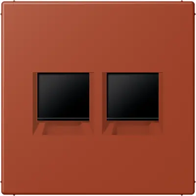 JUNG centraalplaat klikbevestiging 2-voudig met draagring keystone houder Les Couleurs l'ocre rouge 232 (LC 1969-2 WE 232)