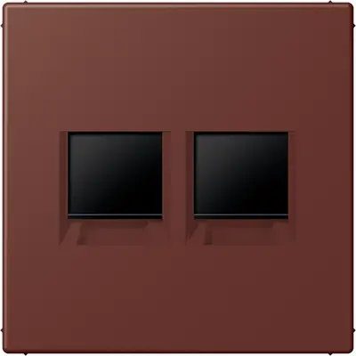 JUNG centraalplaat klikbevestiging 2-voudig met draagring keystone houder Les Couleurs terre sienne brulee 31 235 (LC 1969-2 WE 235)