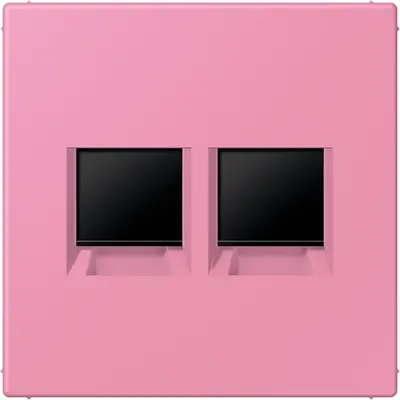 JUNG centraalplaat klikbevestiging 2-voudig met draagring keystone houder Les Couleurs rose vif 246 (LC 1969-2 WE 246)