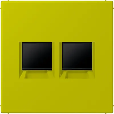 JUNG centraalplaat klikbevestiging 2-voudig met draagring keystone houder Les Couleurs vert olive vif 249 (LC 1969-2 WE 249)