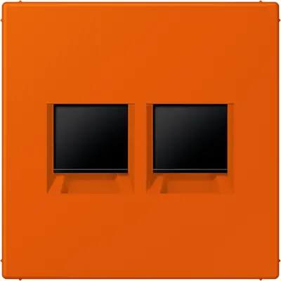 JUNG centraalplaat klikbevestiging 2-voudig met draagring keystone houder Les Couleurs orange vif 260 (LC 1969-2 WE 260)