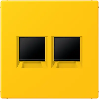 JUNG centraalplaat klikbevestiging 2-voudig met draagring keystone houder Les Couleurs le jaune vif 263 (LC 1969-2 WE 263)