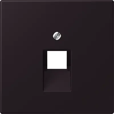 JUNG centraalplaat 1-voudig tbv RJ45 wandcontactdoos Les Couleurs noir d'ivoire 248 (LC 969-1 UA 248)