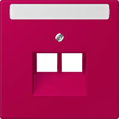 JUNG centraalplaat 2-voudig met tekstvenster tbv RJ45 wandcontactdoos Les Couleurs rouge rubia 230 (LC 969-2 NAUA 230)