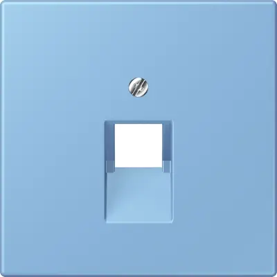 JUNG centraalplaat 1-voudig tbv RJ45 wandcontactdoos Les Couleurs bleu ceruleen 59 256 (LC 969-1 UA 256)
