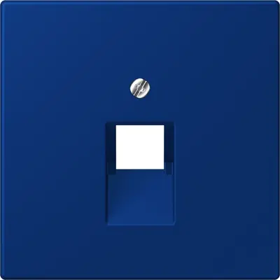 JUNG centraalplaat 1-voudig tbv RJ45 wandcontactdoos Les Couleurs bleu outremer fonce 261 (LC 969-1 UA 261)
