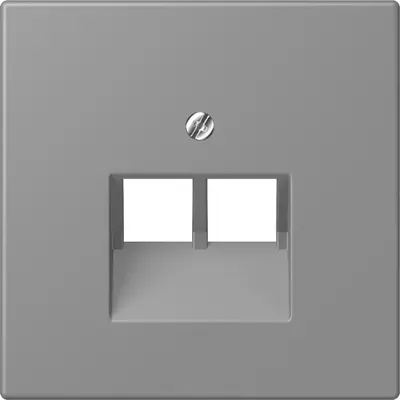 JUNG centraalplaat 2-voudig tbv RJ45 wandcontactdoos Les Couleurs gris 31 203 (LC 969-2 UA 203)