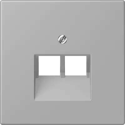 JUNG centraalplaat 2-voudig tbv RJ45 wandcontactdoos Les Couleurs gris moyen 204 (LC 969-2 UA 204)