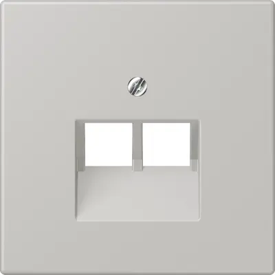 JUNG centraalplaat 2-voudig tbv RJ45 wandcontactdoos Les Couleurs gris clair 31 205 (LC 969-2 UA 205)